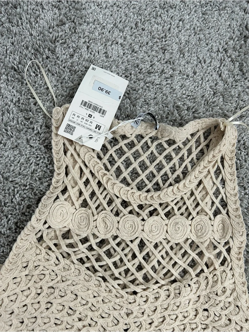 H&M Cream Crochet Maxi Swim Cover-Up Dress